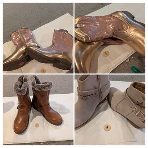 Stylish Pink and Gold Ankle Boots Bundle Deal 3 Pairs